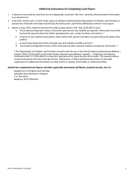 Form DCF-F-CFS0134-E Court Report for Centralized Birth Record - Wisconsin, Page 2