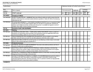 Form DCF-F-CFS2242 Initial Licensing Checklist - Group Child Care Centers - Wisconsin, Page 5