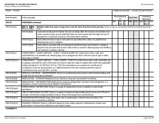 Form DCF-F-CFS2241 Initial Licensing Checklist - Family Child Care Centers - Wisconsin, Page 14
