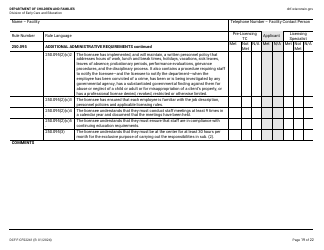 Form DCF-F-CFS2241 Initial Licensing Checklist - Family Child Care Centers - Wisconsin, Page 19