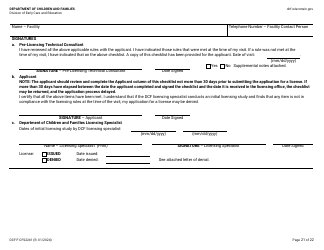 Form DCF-F-CFS2241 Initial Licensing Checklist - Family Child Care Centers - Wisconsin, Page 21