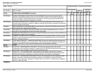 Form DCF-F-CFS2241 Initial Licensing Checklist - Family Child Care Centers - Wisconsin, Page 2