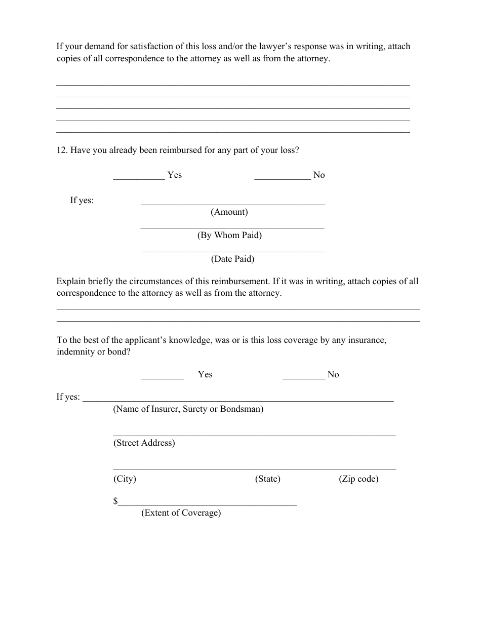 Application for Relief From the Lawyers Fund for Client Protection - West Virginia, Page 5
