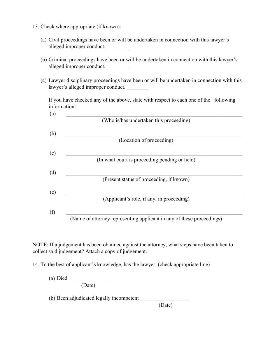 Application for Relief From the Lawyers Fund for Client Protection - West Virginia, Page 6