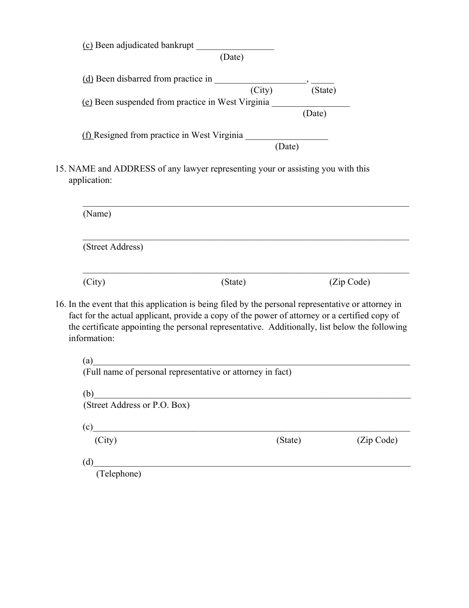 Application for Relief From the Lawyers Fund for Client Protection - West Virginia, Page 7
