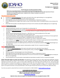 Collection Agency Quarterly Notification of Agents Form - Idaho