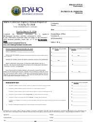 Collection Agency Licensee Annual Reporting Package - Idaho