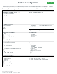 Suicide Death Investigation Form - Michigan