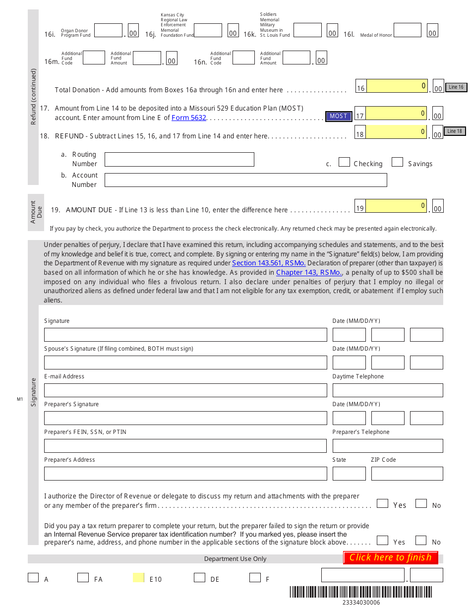 Form Mo 1040a 2023 Fill Out Sign Online And Download Fillable Pdf Missouri Templateroller 9206