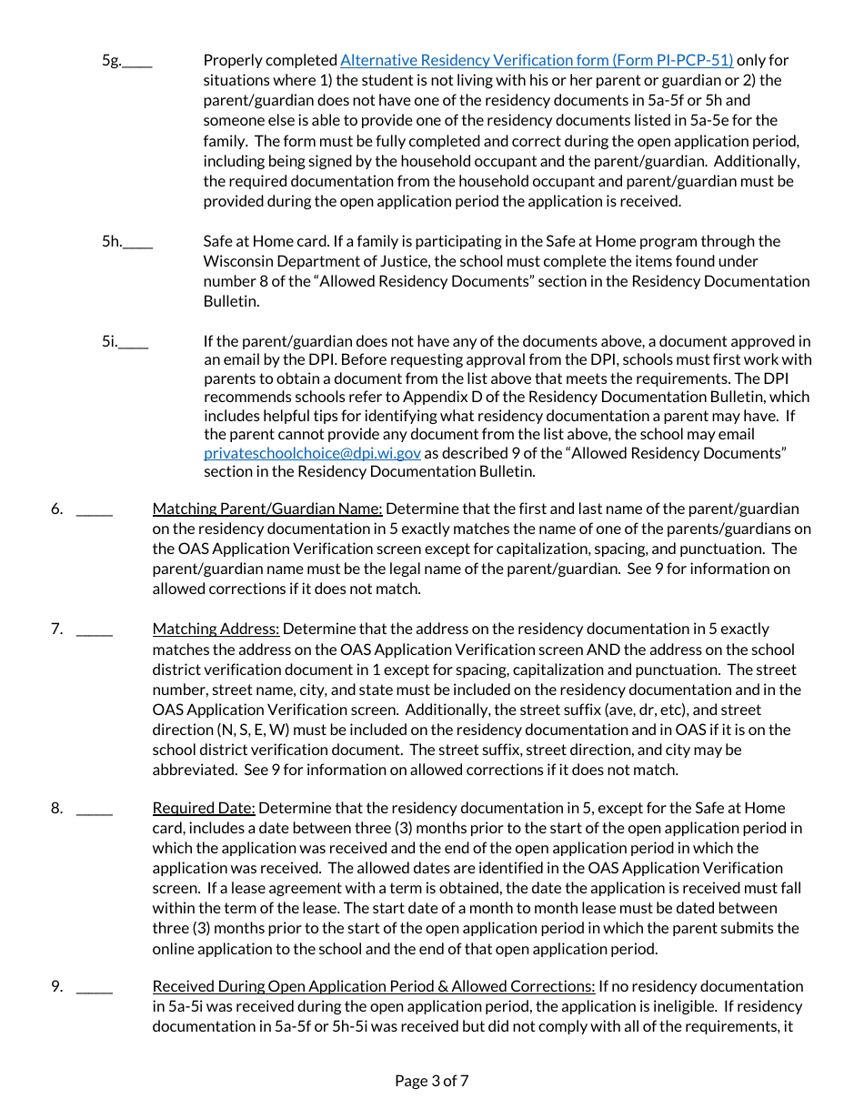 Student Application Checklist - Private School Choice Programs - Wisconsin, Page 3