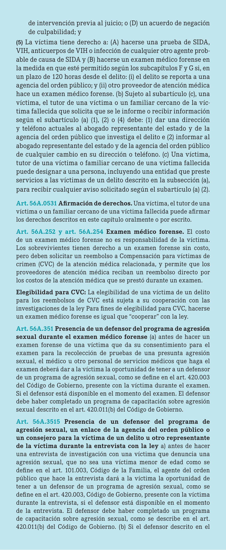 Formulario VESS-23S Derechos Adicionales De Agresion Sexual, Abuso Indecente, Acoso O Trata De Personas E Informacion De Blue Card - Texas (Spanish), Page 2