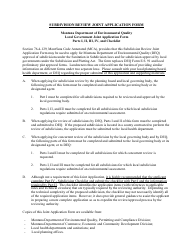 DEQ/Local Government Joint Application Form - Montana, Page 2