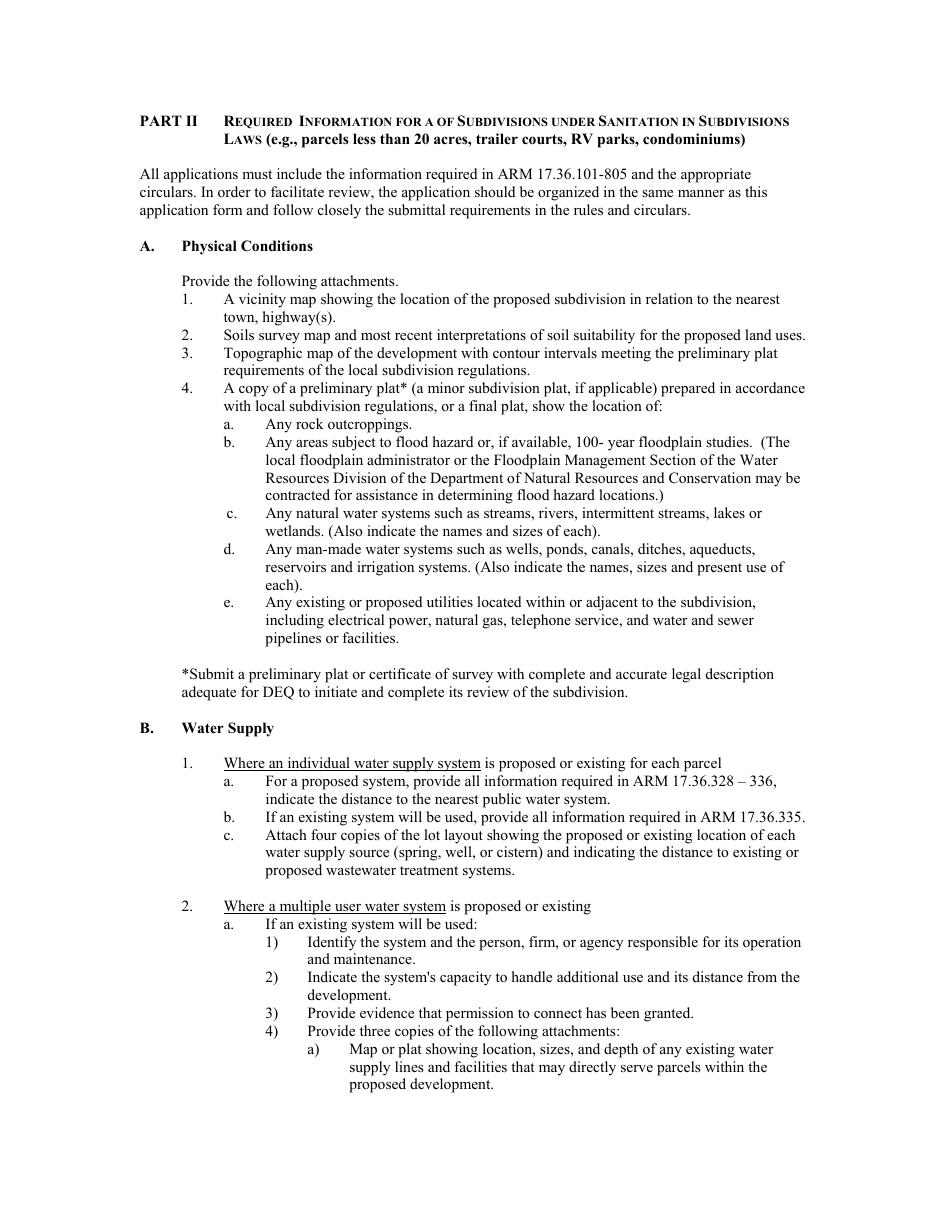 DEQ / Local Government Joint Application Form - Montana, Page 5