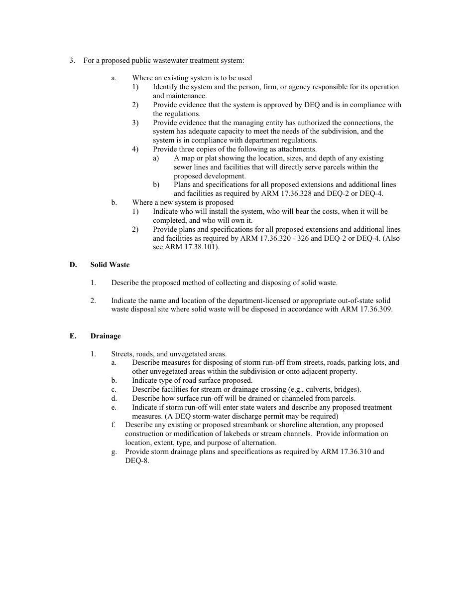DEQ / Local Government Joint Application Form - Montana, Page 7