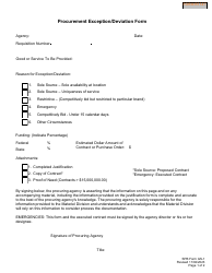 SPB Form GS-1 Procurement Exception/Deviation Form - Nebraska