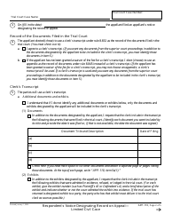Form APP-110 Respondent&#039;s Notice Designating Record on Appeal - Limited Civil Case - California, Page 2