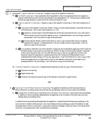 Form APP-110 Respondent&#039;s Notice Designating Record on Appeal - Limited Civil Case - California, Page 4