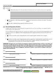 Form APP-102 Notice of Appeal/Cross-appeal - Limited Civil Case - California, Page 3