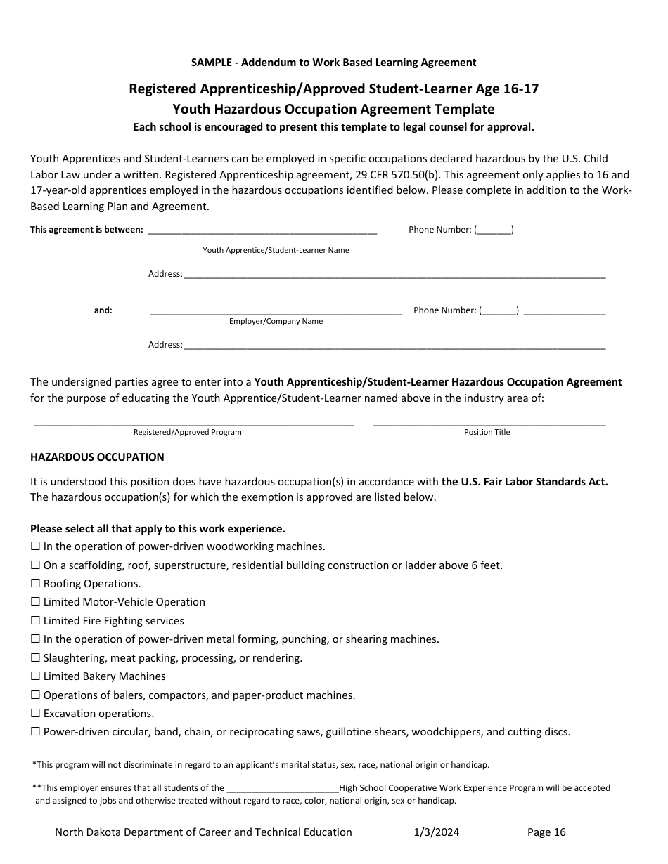 Work-Based Learning Guidance - North Dakota, Page 16