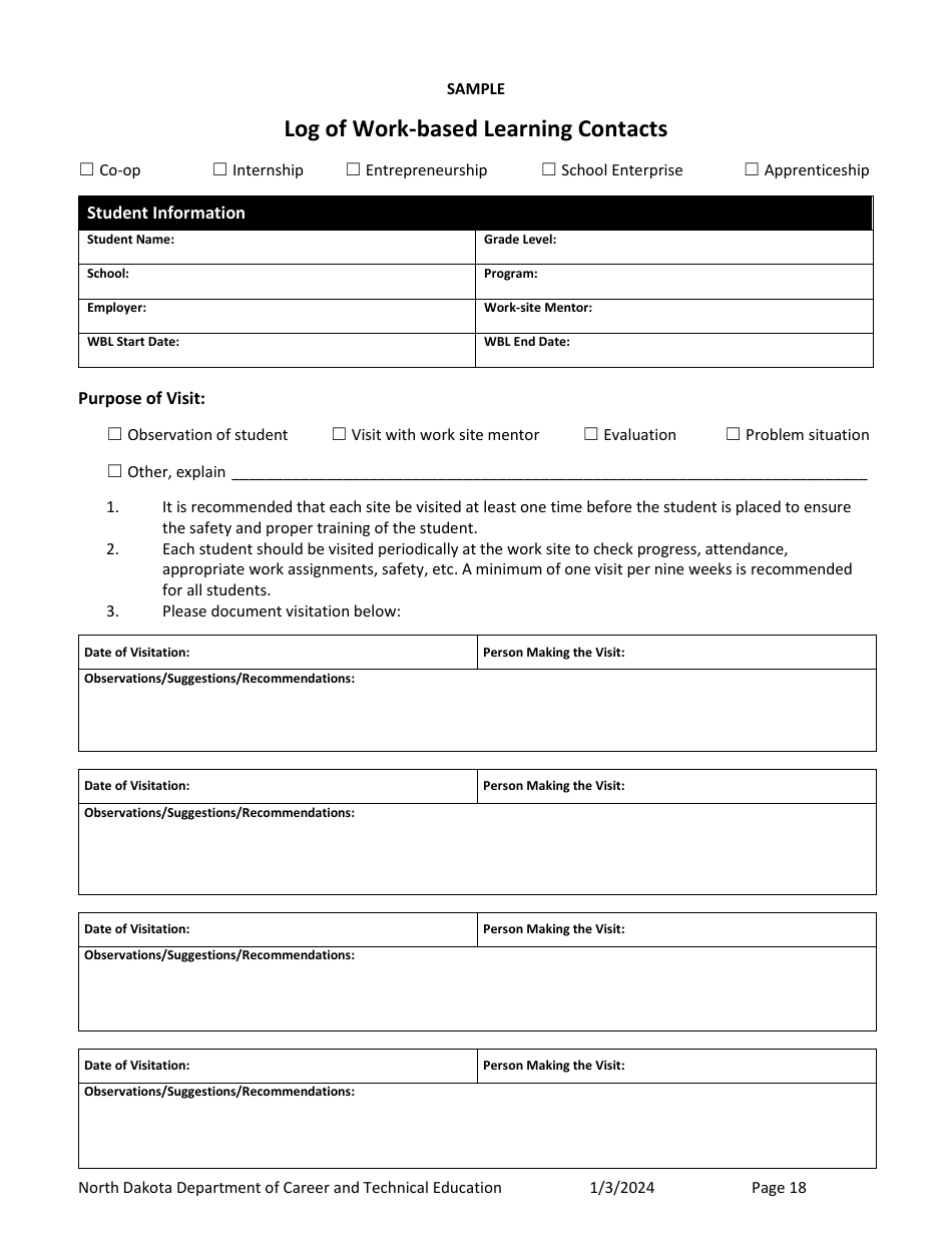 Work-Based Learning Guidance - North Dakota, Page 18