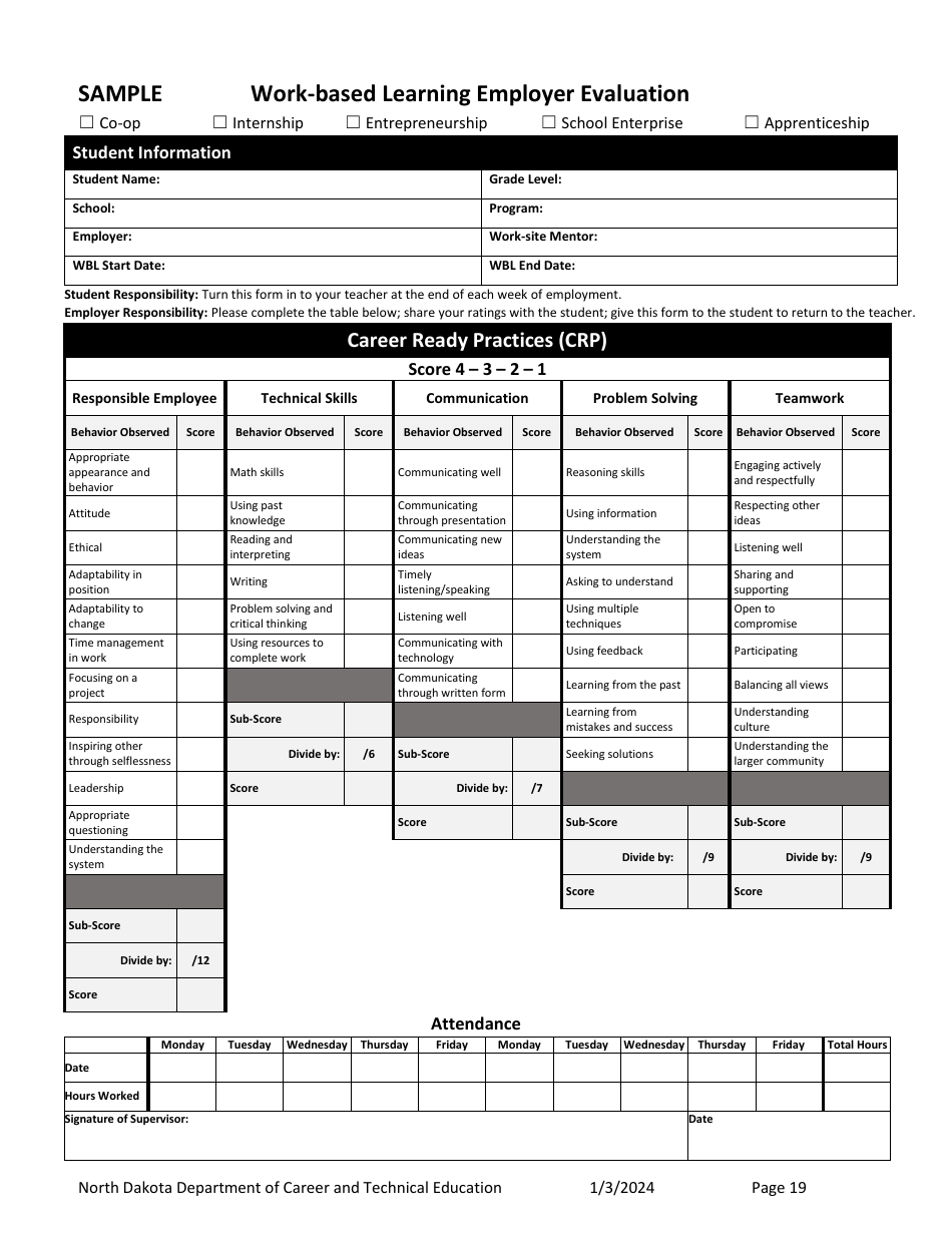Work-Based Learning Guidance - North Dakota, Page 19