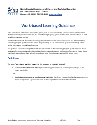 Work-Based Learning Guidance - North Dakota