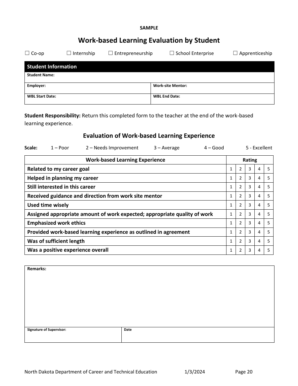 Work-Based Learning Guidance - North Dakota, Page 20