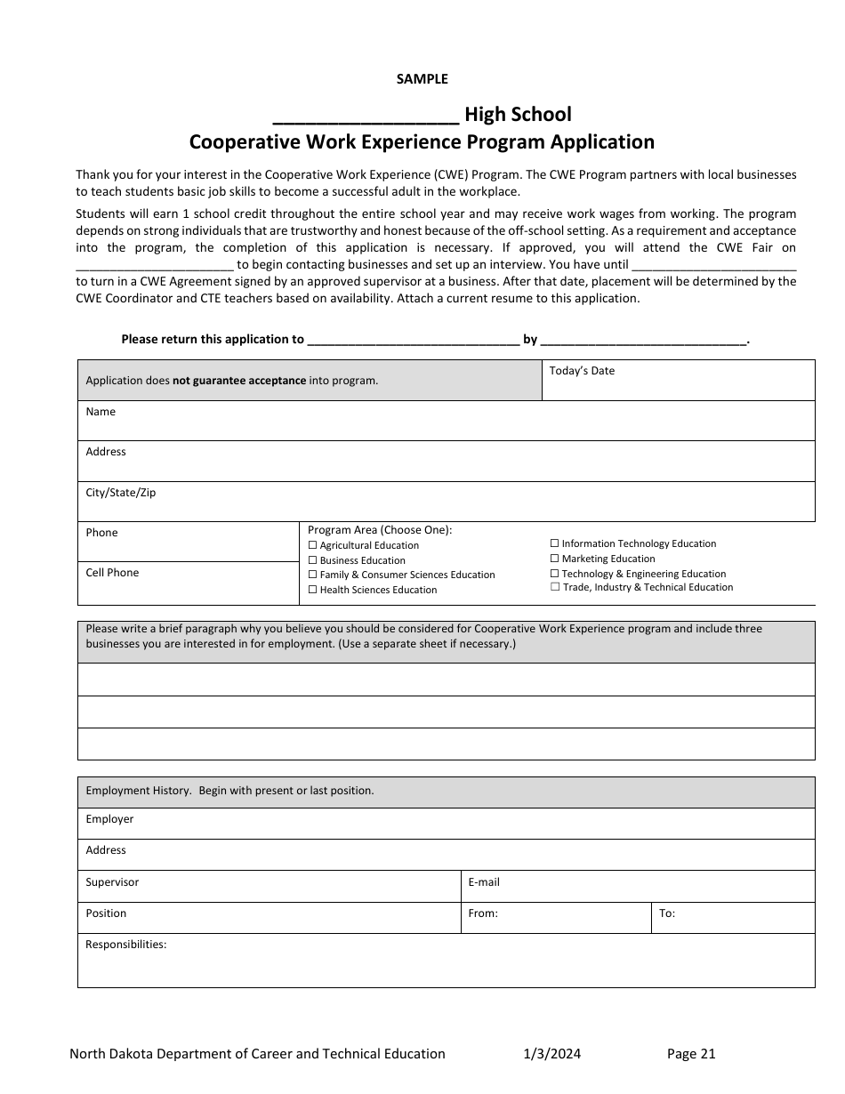 Work-Based Learning Guidance - North Dakota, Page 21