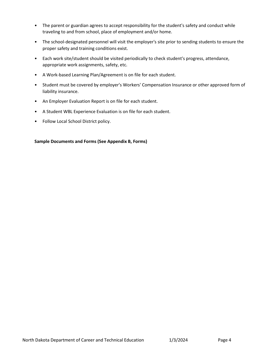 Work-Based Learning Guidance - North Dakota, Page 4