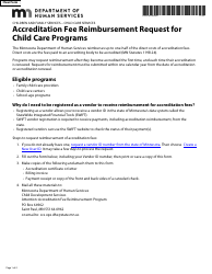 Form DHS-7683-ENG Accreditation Fee Reimbursement Request for Child Care Programs - Minnesota