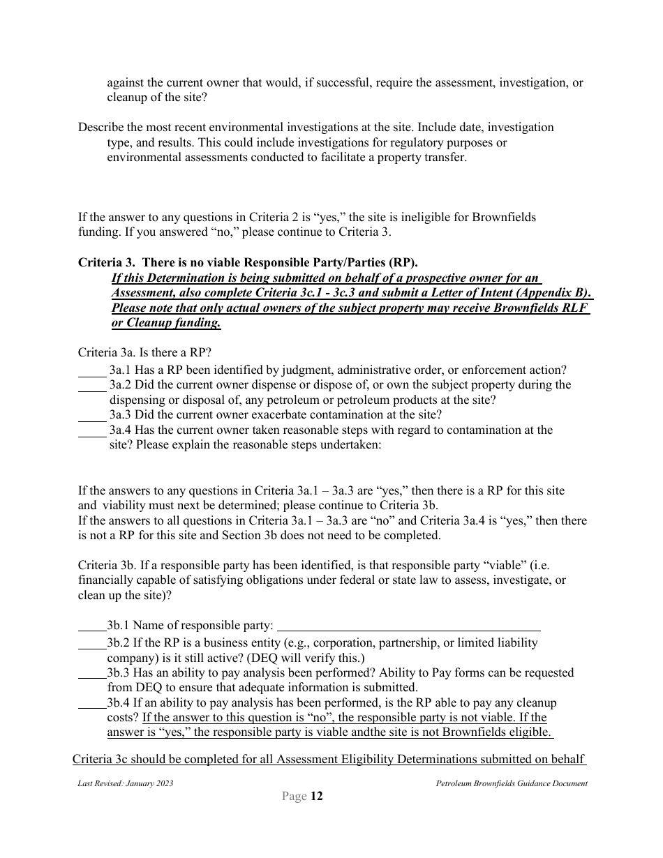 Petroleum Brownfields Guidance - Montana, Page 12