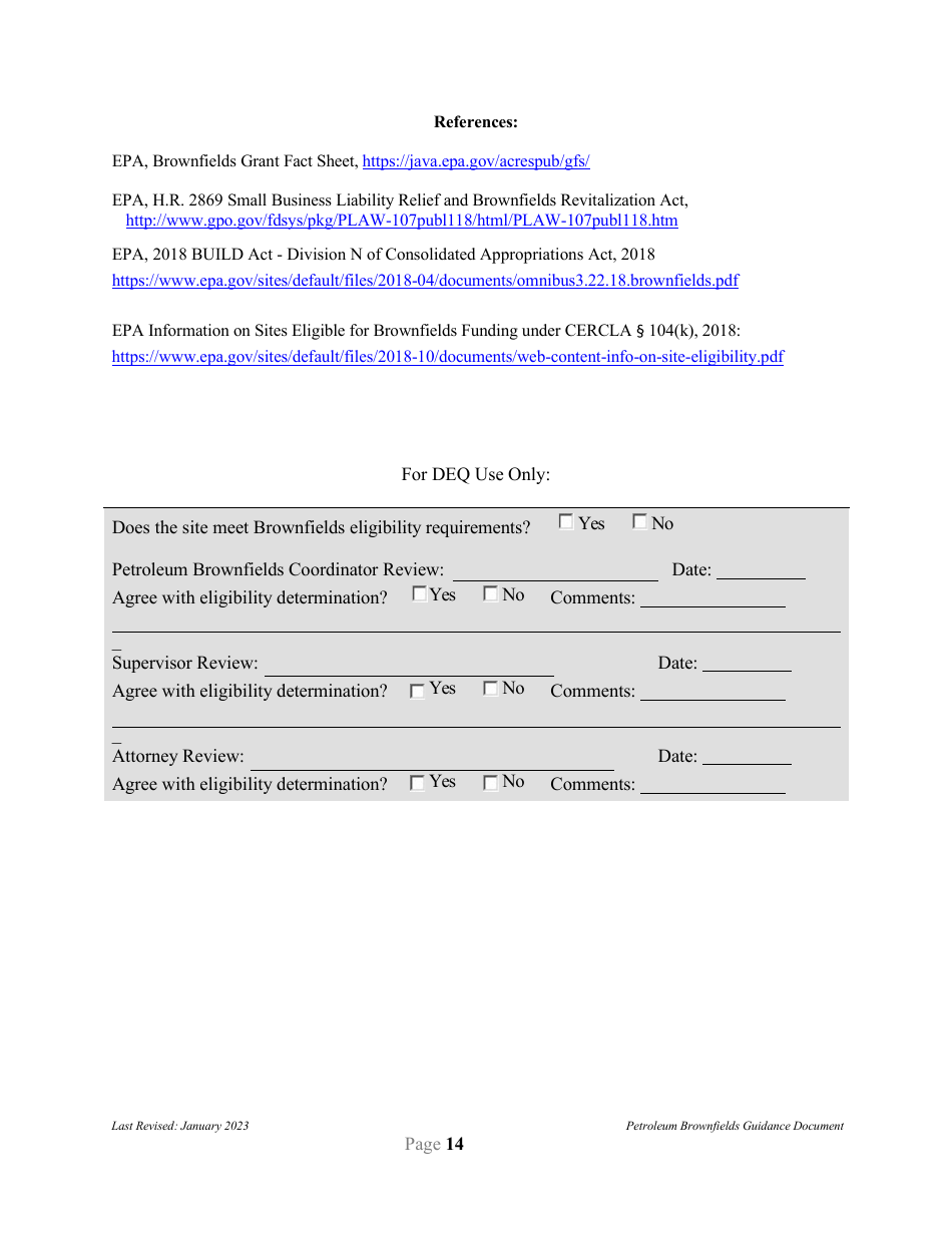 Petroleum Brownfields Guidance - Montana, Page 14