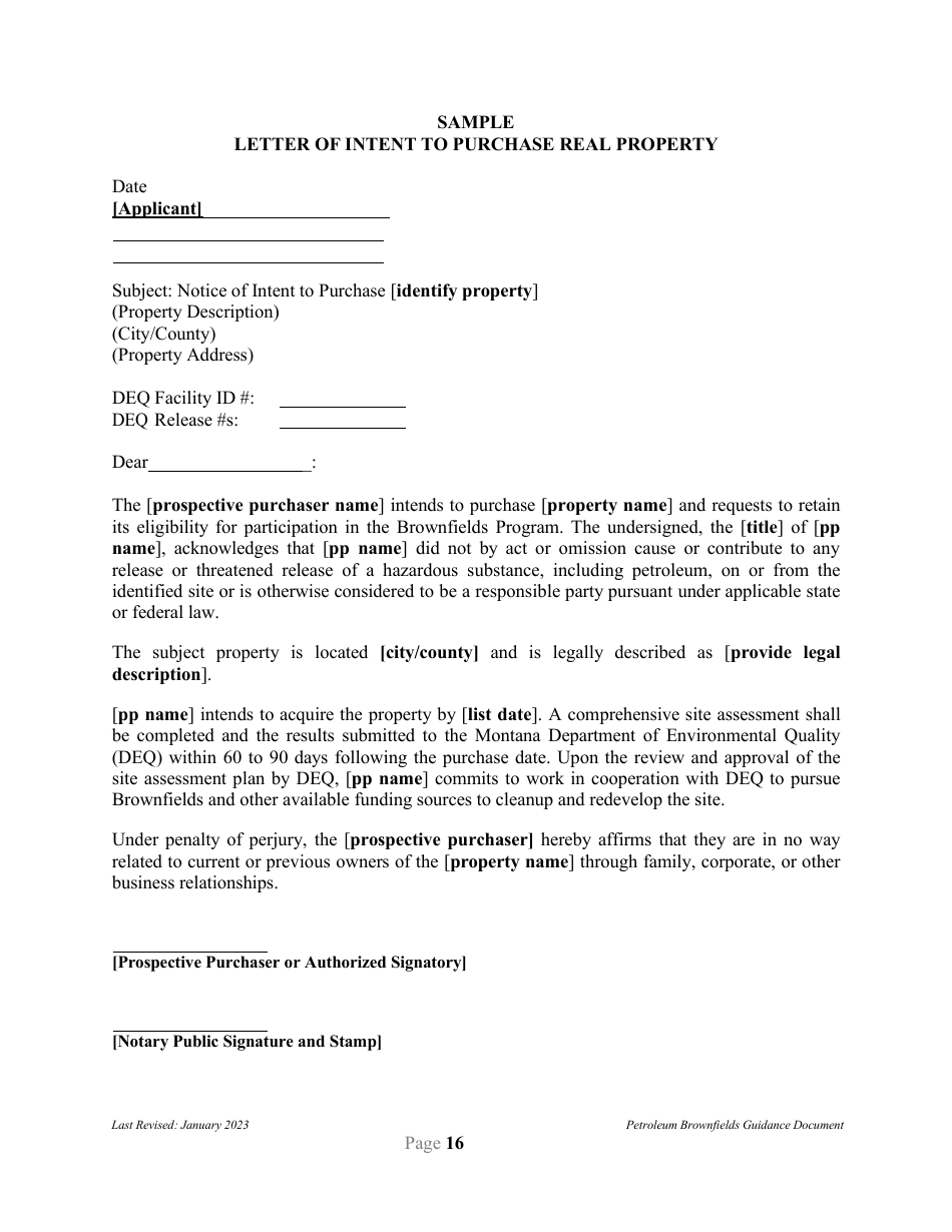 Petroleum Brownfields Guidance - Montana, Page 16