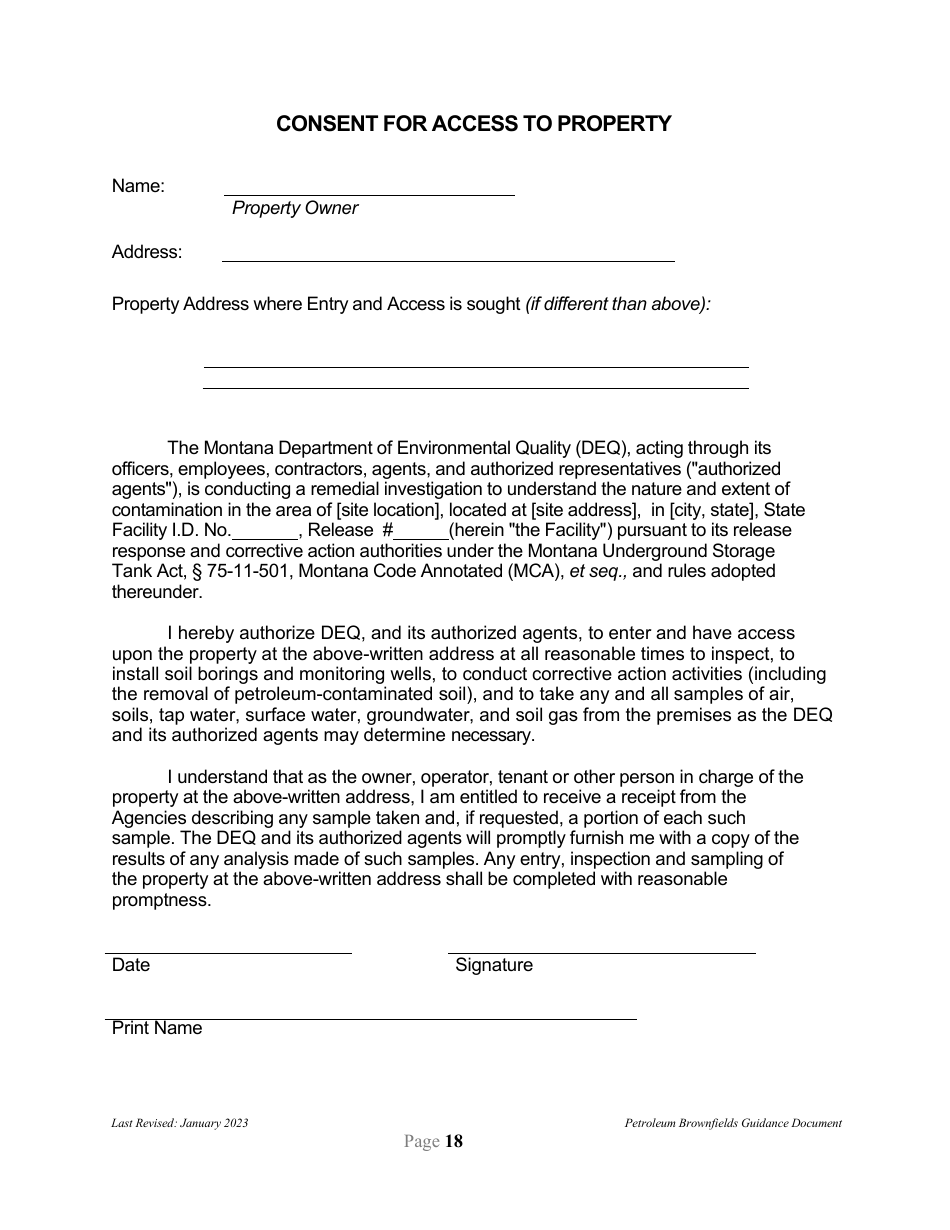 Petroleum Brownfields Guidance - Montana, Page 18
