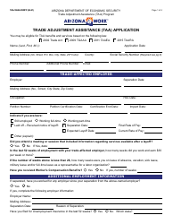 Form TAA-1065A Notice of Potential Trade Adjustment Assistance (Taa) Eligibility and Application - Arizona, Page 2