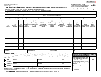Document preview: Form 614 (L-4029) Tax Rate Request - Michigan, 2024