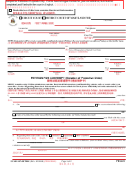 Document preview: Form CC-DC-DV-007BLC Petition for Contempt (Violation of Protective Order) - Maryland (English/Chinese)