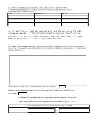 Application for Underground Storage Tank Cathodic Protection Installer License - Montana, Page 2