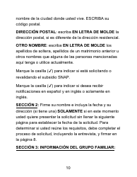 Instrucciones para Formulario LDSS-4826 LP Solicitud/Revalidacion Para El Programa De Asistencia Nutricional Suplementaria (Snap) - Letra Grande - New York (Spanish), Page 10