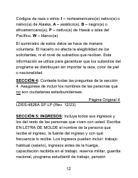 Instrucciones para Formulario LDSS-4826 LP Solicitud/Revalidacion Para El Programa De Asistencia Nutricional Suplementaria (Snap) - Letra Grande - New York (Spanish), Page 12