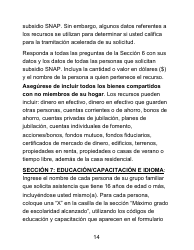 Instrucciones para Formulario LDSS-4826 LP Solicitud/Revalidacion Para El Programa De Asistencia Nutricional Suplementaria (Snap) - Letra Grande - New York (Spanish), Page 14