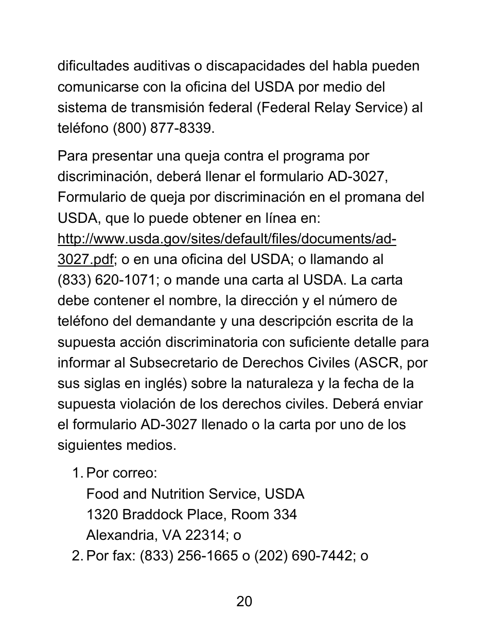 Instrucciones para Formulario LDSS-4826 LP Solicitud / Revalidacion Para El Programa De Asistencia Nutricional Suplementaria (Snap) - Letra Grande - New York (Spanish), Page 20