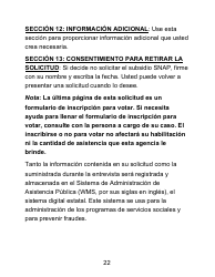 Instrucciones para Formulario LDSS-4826 LP Solicitud/Revalidacion Para El Programa De Asistencia Nutricional Suplementaria (Snap) - Letra Grande - New York (Spanish), Page 22