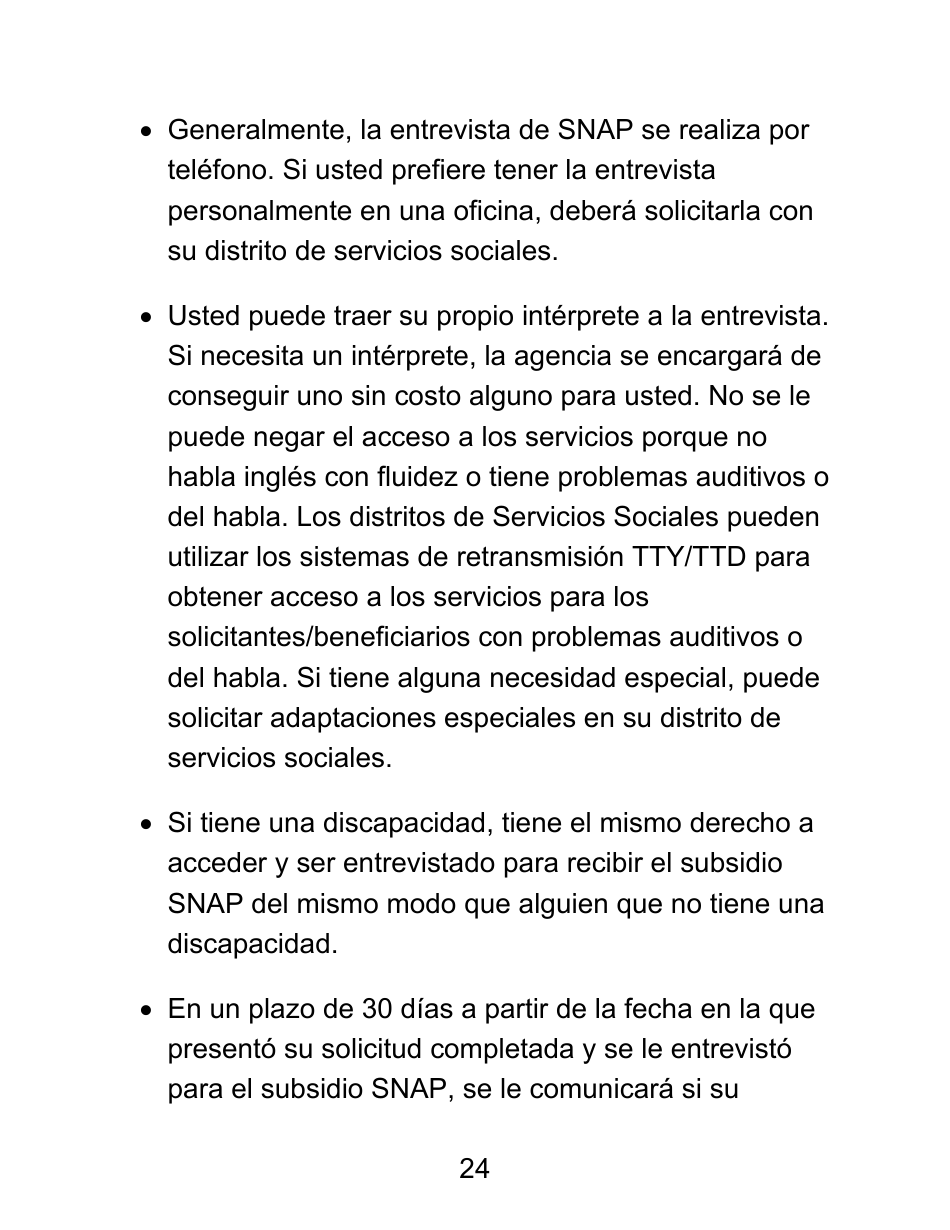 Instrucciones para Formulario LDSS-4826 LP Solicitud / Revalidacion Para El Programa De Asistencia Nutricional Suplementaria (Snap) - Letra Grande - New York (Spanish), Page 24