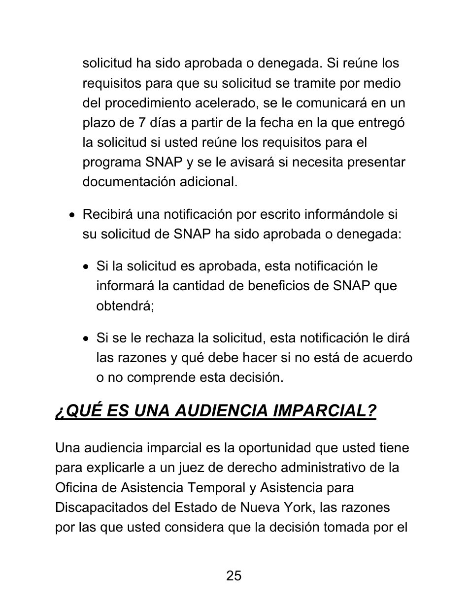 Instrucciones para Formulario LDSS-4826 LP Solicitud / Revalidacion Para El Programa De Asistencia Nutricional Suplementaria (Snap) - Letra Grande - New York (Spanish), Page 25