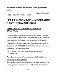 Instrucciones para Formulario LDSS-4826 LP Solicitud/Revalidacion Para El Programa De Asistencia Nutricional Suplementaria (Snap) - Letra Grande - New York (Spanish), Page 27