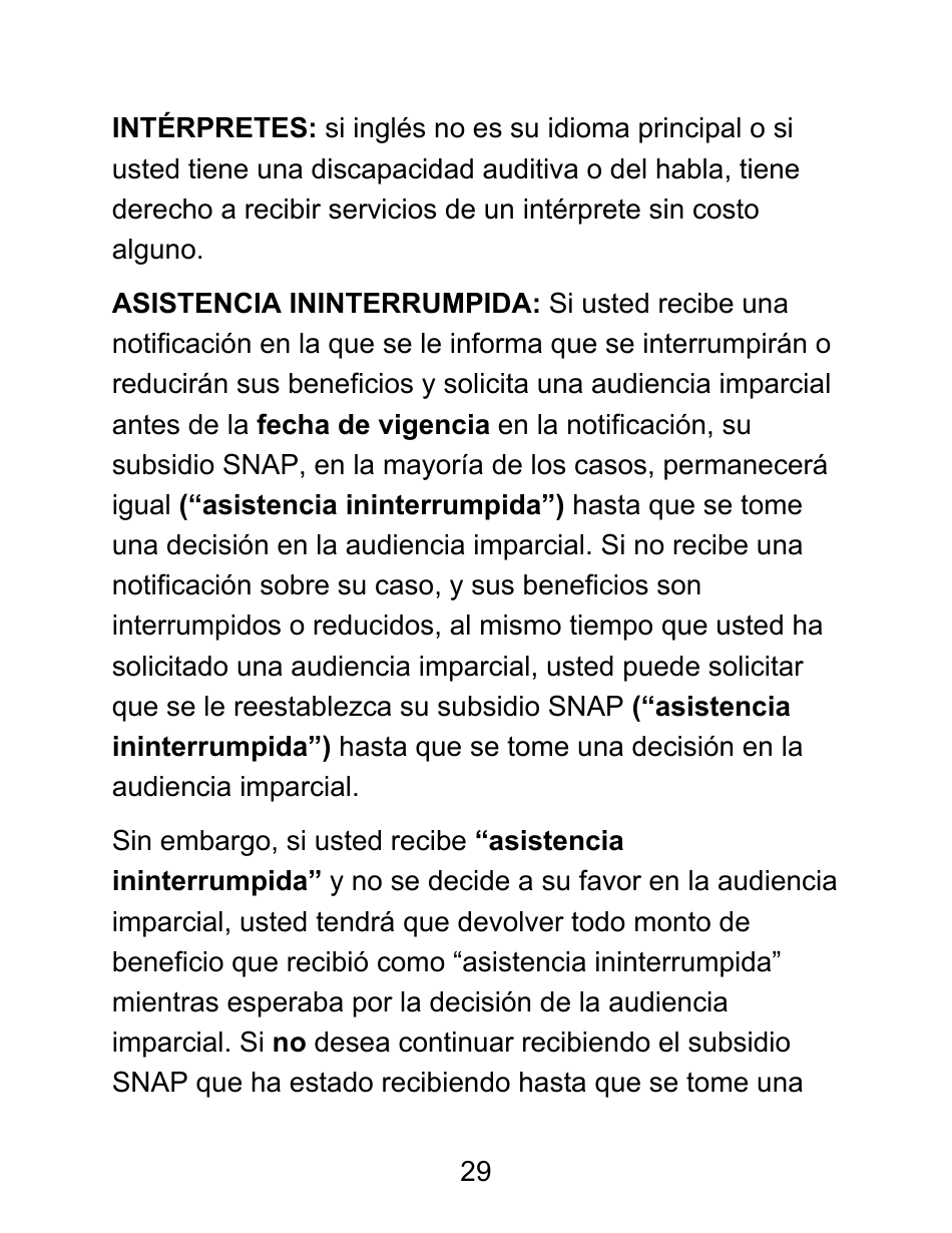 Instrucciones para Formulario LDSS-4826 LP Solicitud / Revalidacion Para El Programa De Asistencia Nutricional Suplementaria (Snap) - Letra Grande - New York (Spanish), Page 29