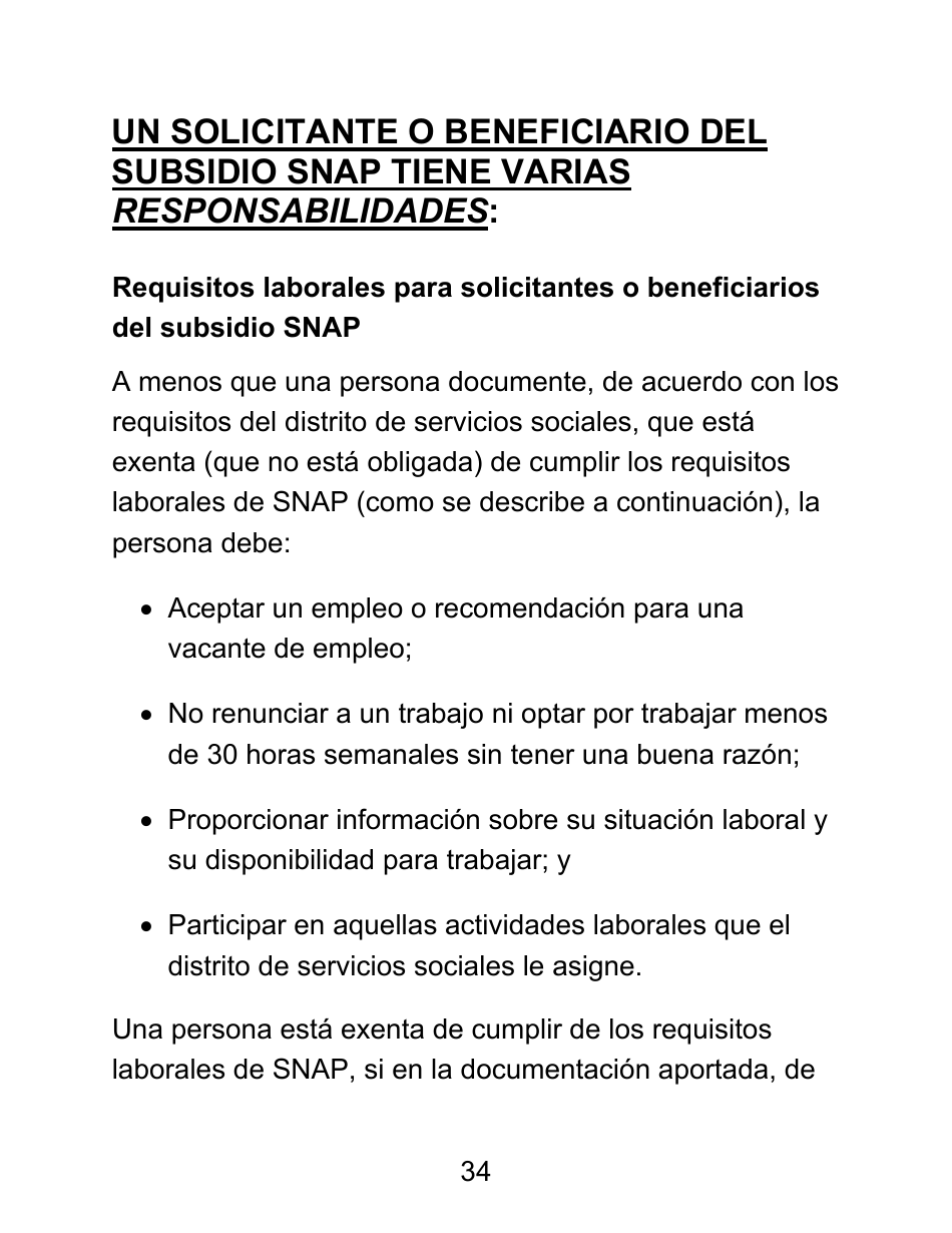Instrucciones para Formulario LDSS-4826 LP Solicitud / Revalidacion Para El Programa De Asistencia Nutricional Suplementaria (Snap) - Letra Grande - New York (Spanish), Page 34