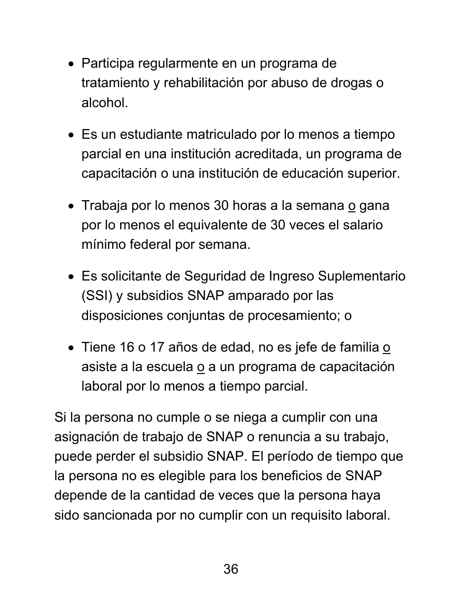 Instrucciones para Formulario LDSS-4826 LP Solicitud / Revalidacion Para El Programa De Asistencia Nutricional Suplementaria (Snap) - Letra Grande - New York (Spanish), Page 36