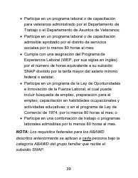 Instrucciones para Formulario LDSS-4826 LP Solicitud/Revalidacion Para El Programa De Asistencia Nutricional Suplementaria (Snap) - Letra Grande - New York (Spanish), Page 39